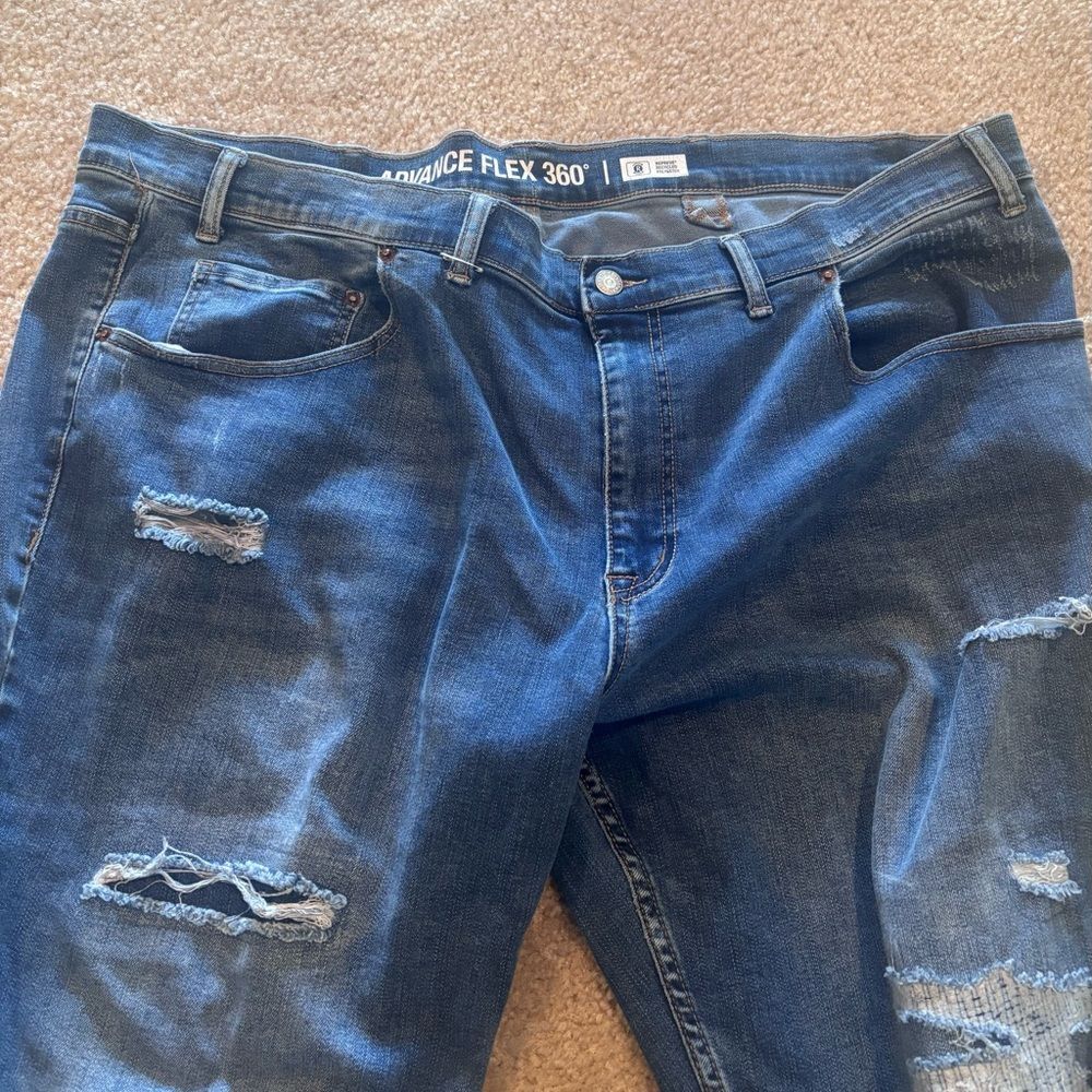 Men's Distressed Blue Jeans